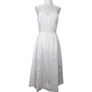 Great Plains London linen A line midi dress with Embroidered pineapple accent